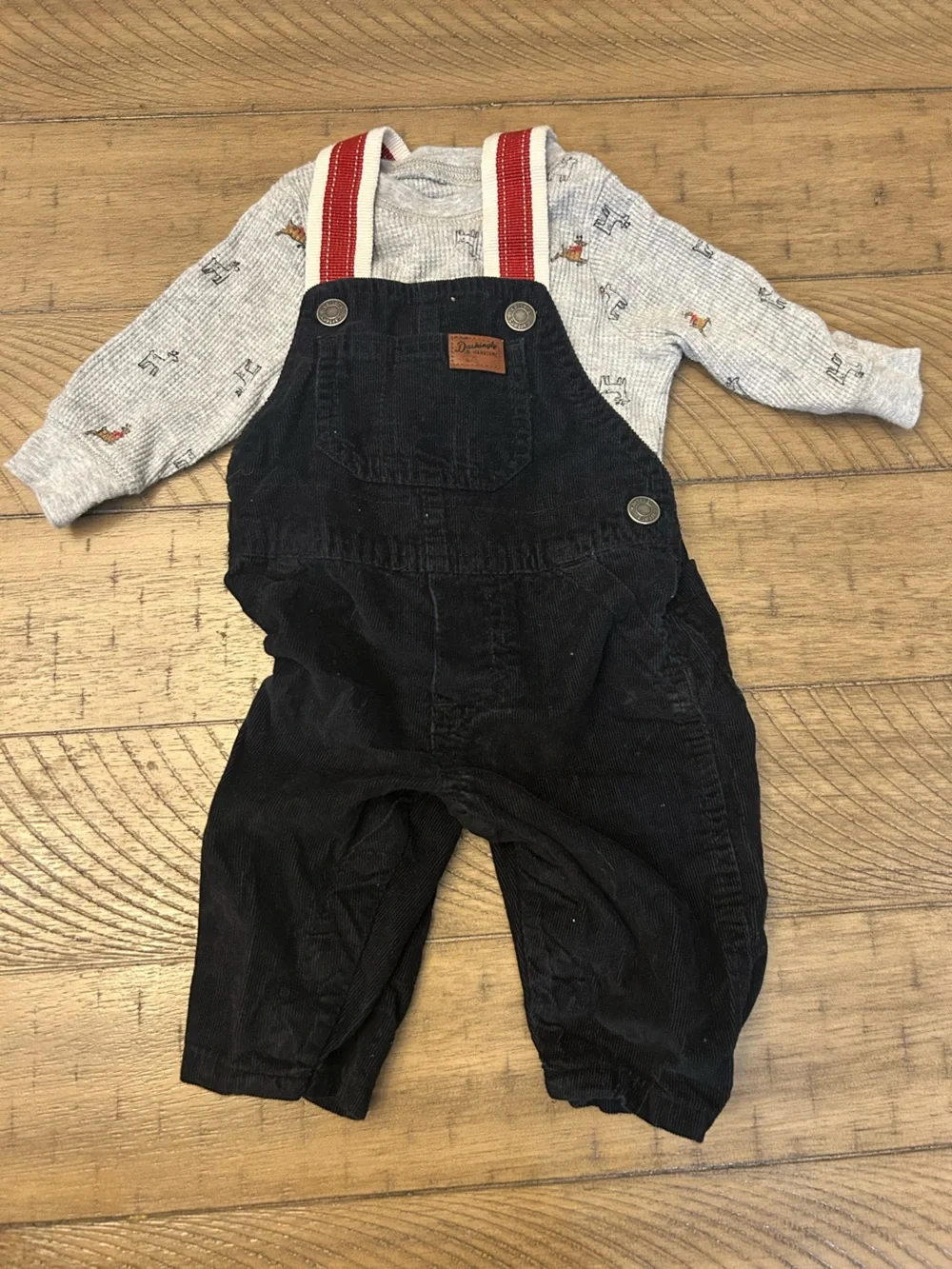 0-3M Baby Boy Carter's Black Corduroy Baby Overalls